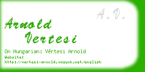 arnold vertesi business card